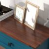 Farmhouse Style Console Table With 2 Drawers And Bottom Storage Shelf, Pagoda - Blue - Image 9