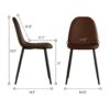Modern Style Dining Chairs (Set of 4) With Saddle Cushioned Seats Metal Legs - Brown - Image 3