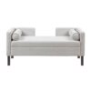 Upholstered Accent Bench With Open Back - Gray - Image 6
