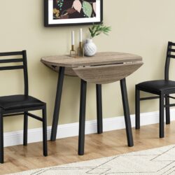 3 Piece Drop Leaf Dining Table Set, Contemporary & Modern - Taupe