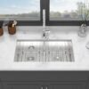 36" X 19" Double Bowl Undermount Sink With 2 10" Deep Basins - Brushed Nickel - Image 13