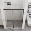 Sliding Shower Door Semi Frameless 6mm Tempered Glass 48" X 72" - Matte Black - Image 7