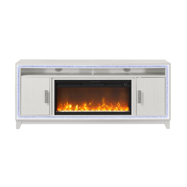 Almera - Electric Fireplace With Adjustable LED And Flame Settings - White
