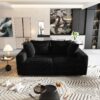 4 Seat Sofa, Convertible Deep Seat Sofa Lounge Chair For Living Room - Black - Image 5