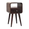 Mini Curved Bedside Table With Open Slot - Walnut - Image 6