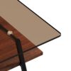 Rectangle Coffee Table, Tempered Glass Tabletop With Metal Legs, Modern Table For Living Room - Brown - Image 8