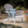Outdoor Adirondack Chair Cushion With Water Resistant Fabric And Ties - Gray - Image 7