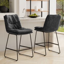 Danika - Counter Height Stool (Set of 2) - Charcoal / Gray