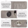 Convertible Sofa Bed Loveseat Sofa With Three USB Ports, Two Side Pockets, Two Cup Holders And 360° swivel Phone Holder For Living Room - Light Gray - Image 6