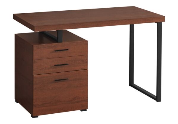 Computer Desk For Home Office, Laptop, Left, Right Set - Up, Storage Drawers, Durable Construction - Cherry