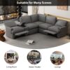 Power Recliner Corner Sofa Home Theater Reclining Sofa Sectional Couches With Storage Box, Cup Holders, USB Ports And Power Socket For Living Room - Dark Gray - Image 10