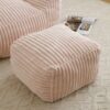 Giant Plush Bean Bag Chair With Armrests And Footstool For Adults - Pink - Image 6