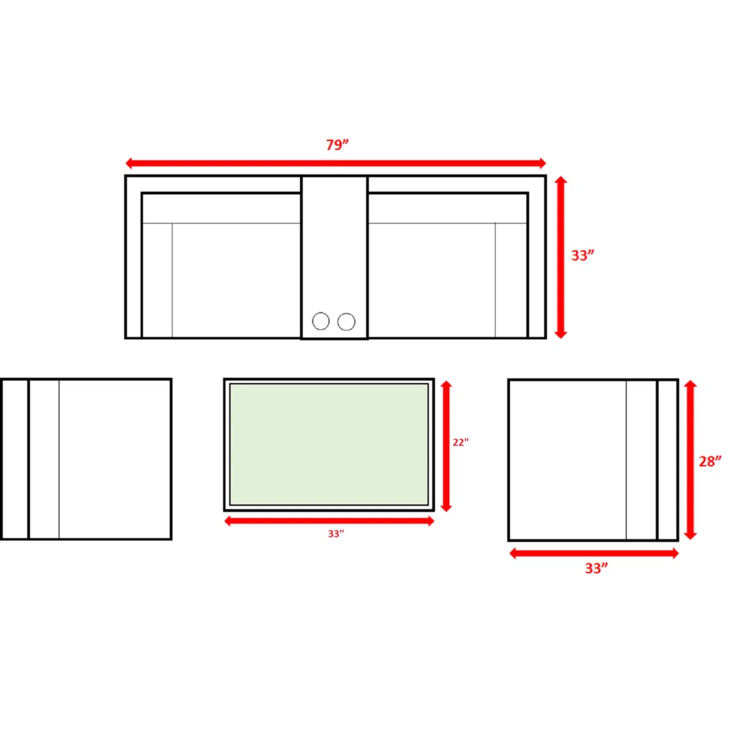 Wicker Outdoor Seating Set With Cushions, Rustproof, 4 Person - Espresso - Image 3