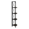 Bookshelf, Bookcase, Etagere, Corner, 4 Tier, Office, Contemporary & Modern - Espresso - Image 4