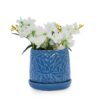 Ceramic Flowerpot, 7" Planter For Patio, Garden, Windowsill (Set of 2) - Antique Navy Blue - Image 6