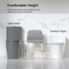 1 Piece Tornado Flush Toilet With Soft Close Seat And Dual Flush Siphonic S Trap - Light Gray - Image 12