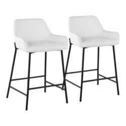 Daniella - Industrial, Fixed Height Counter Stool (Set of 2) - Black / White