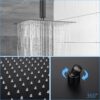 12" Ceiling Mount Shower System With Waterfall Tub Spout And Rough In Valve - Matte Black - Image 9