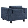 Modern Oversized Armchair Comfy Accent Chair Single Sofa For Living Room Bedroom Office Apartment, Woven Velvet Fabric - Blue - Image 11
