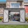 Outdoor Storage Shed 4 X 9 Ft With Sloping Roof And Vents For Garden And Patio - Gray - Image 14