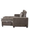 Upholstered Sleeper Bed Sofa With Dual USB Charging, Adjustable Backrest - Brown Gray - Image 21