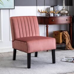 Reese - Mid-Century Modern Accent Chairs With Minimalist Design, Elegant Upholstery And Legs (Set of 2) - Rose