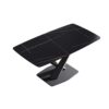 63" Artificial Stone Black Curved Black Metal Leg Dining Table - Black - Image 12