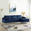 Shannon - Velvet Sectional Sofa With Chaise - Blue - Image 6