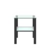 Glass Two Layer Tea Table, Small Round Table, Bedroom Corner Table, Living Room Side Table, Transparent (Set of 2) - Black - Image 9