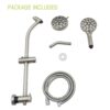Multi Function Dual Shower Head System With 4.7" Rain Showerhead And Adjustable Slide Bar In - Brushed Nickel - Image 9
