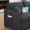Luxurious Comfort Sectional Sofa Bed - Dark Gray - Image 6