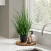 23" Tall, Artificial Plant, Grass, Indoor, Faux, Fake, Table, Greenery, Potted, Real Touch, Decorative - Green / Black - Image 5