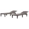 2 Piece Outdoor Chaise Lounges With Adjustable Backrest, Polypropylene - Dark Brown - Image 7