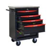 5 Drawer Multifunctional Tool Cart With Wheels, Metal Rolling Tool Cart Storage For Garage Workshop Warehouse Repair Shop With Stainless Steel Roof - Black / Red - Image 4
