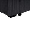 Oversized Sectional Sofa U Shaped Sofa With Chaise Lounge And 3 Soft Throw Pillows Corduroy Fabric - Black - Image 14