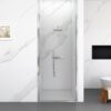 Semi Frameless Circular Pivot Shower Door Chrome 24" X 72" With 1 / 4" Sgcc Tempered Glass - Chrome - Image 2