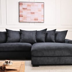 Luxe - Oversized 2 Piece Right Facing Sectional Couches For Living Room, L Shaped Sofa With Chaise - Black
