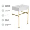 24" Ceramic Console Bathroom Sink With Overflow Basin & Toned Legs - White - Image 7