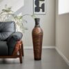 Tall Standing Designer Floor Vases With Elegant 2 Tone Finishes Ideal For Decorating Living Rooms, Bedrooms, Entryways Perfect For Decorating Your Home - Black / Gray - Image 2