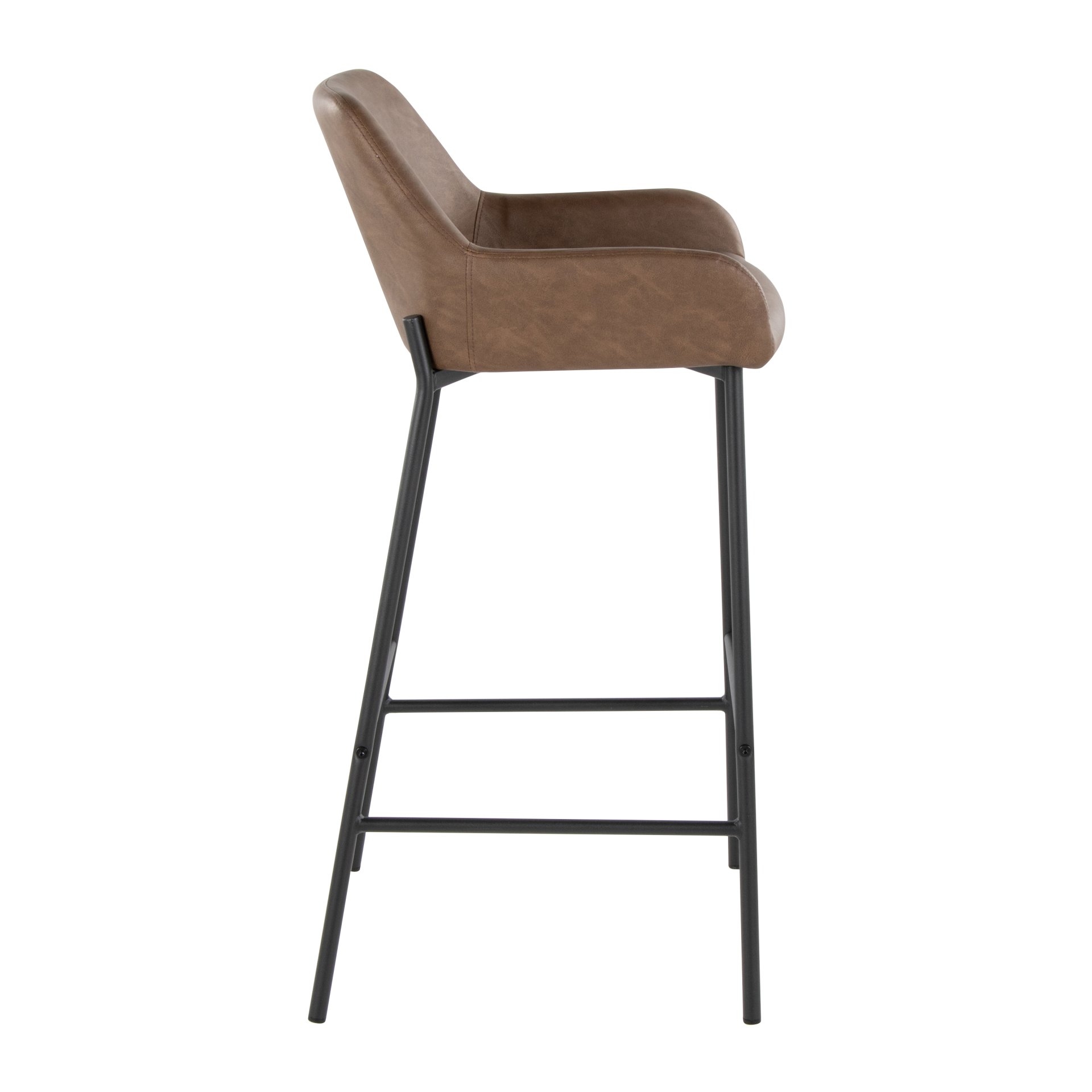 Daniella - Contemporary Fixed Height Barstool (Set of 2) - Black / Espresso - Image 3