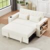 Pull Out Sofa Bed Convertible Couch Loveseat Sofa Modern Sleeper Sofa With Adjustable Backrest For Living Room - Beige - Image 2