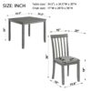5 Piece Modern Dining Set, Square Wooden Dining Table With 4 Upholstered Chairs For Kitchen, Dining Room - Gray - Image 3