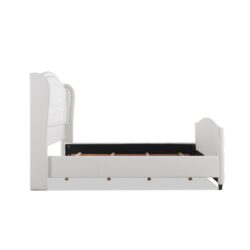 Marcella - King Upholstered Shelter Headboard Bed Set - Bright White