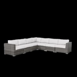 Luxurious Weather Resistant Wicker Patio Sectional - Gray Mix