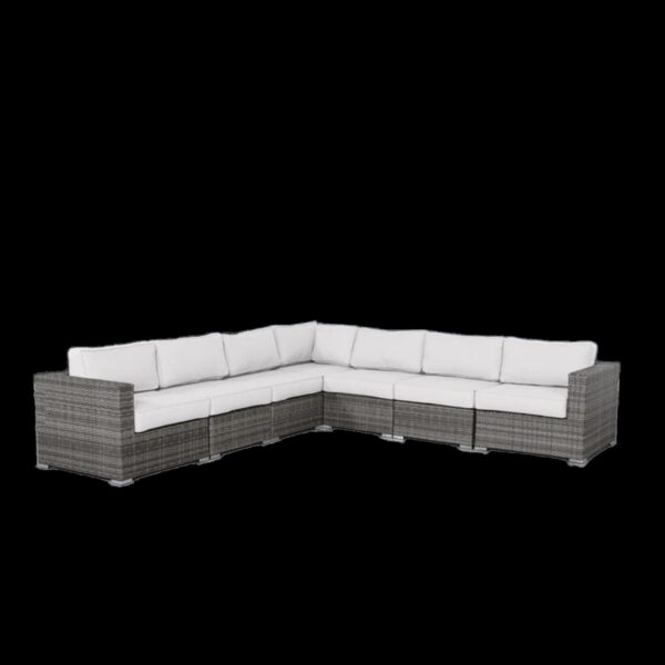 Luxurious Weather Resistant Wicker Patio Sectional - Gray Mix