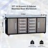Storage Cabinets With Workbench (10 Drawers & 2 Cabinets) - Silver - Image 3