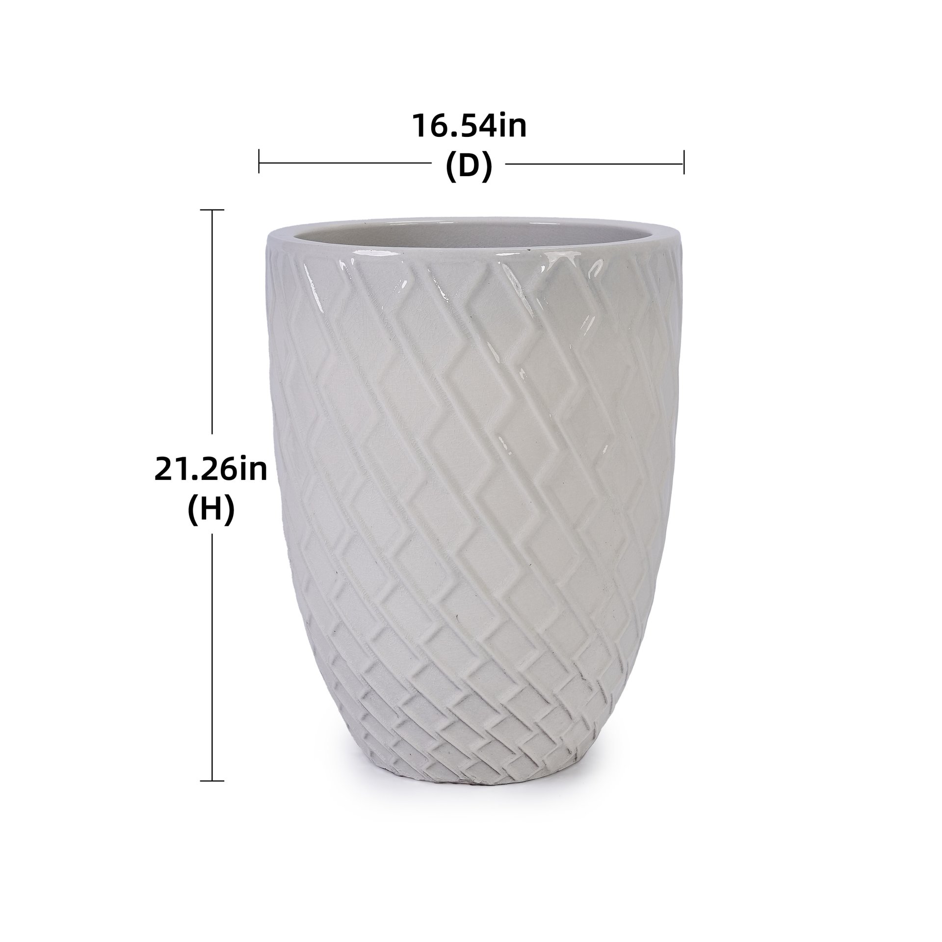 Ceramic Flowerpot, Planter For Patio, Garden, Windowsill - Milk White - Image 3