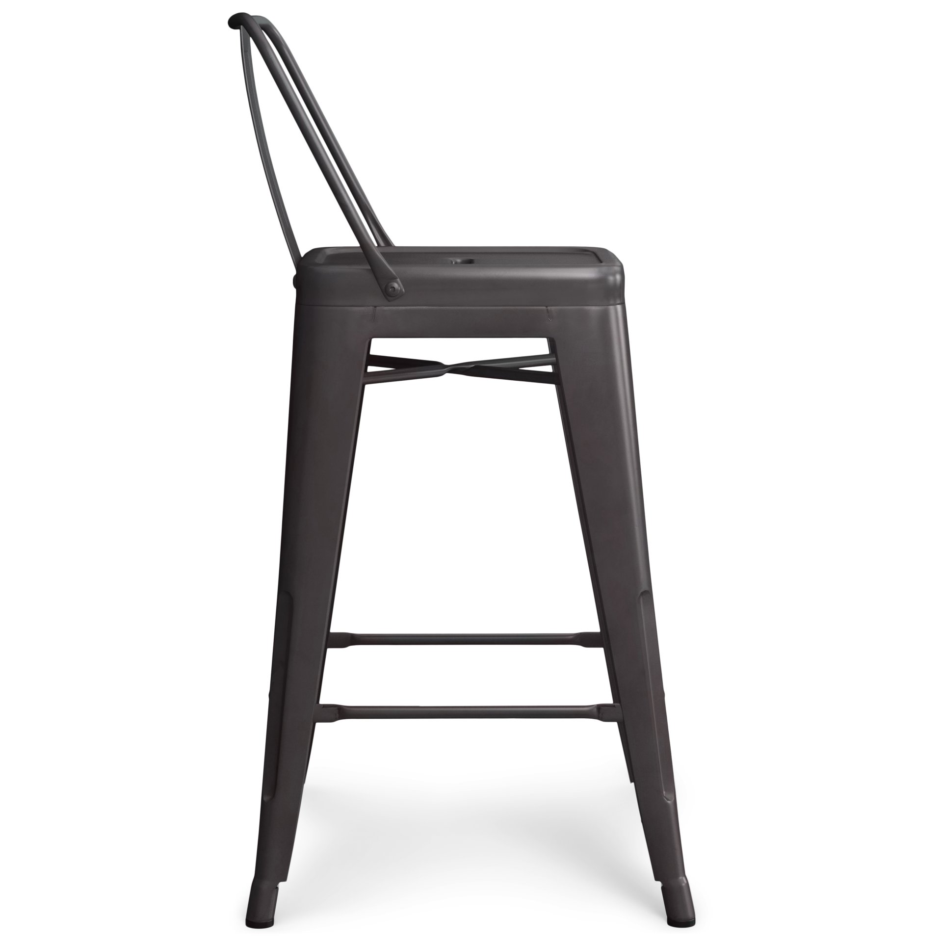 Rayne - Metal Counter Height Stool (Set of 2) - Gunmetal Gray - Image 3