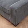 Luxe - Corduroy Sofa With Sleek Design, Spacious And Comfortable 3 Seater Couch - Gray - Image 4