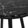Accent Table, Side, Round Marble Look Contemporary & Modern - Black - Image 5